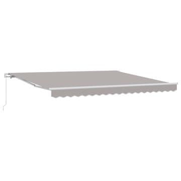 Vidaxl Ročna tenda 4 x 3 m Svetlo siva 100% poliester
