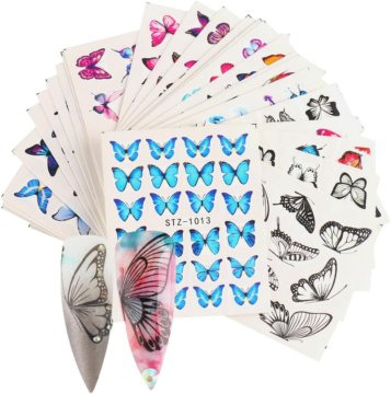 slomart Nalepke za nohte z akvarelnim dizajnom Velike nalepke za nohte - nalepke za nail art za ženske pri manikiri ali DIY