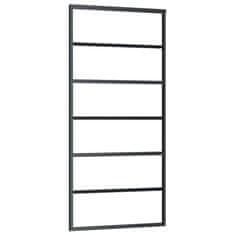 Vidaxl Drsna vrata z opremo 90x205 cm ESG steklo in aluminij