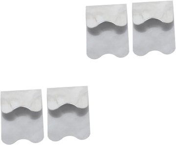 slomart 4 kosi šablon za nohte iz nerjavečega jekla, šablone za večkratno uporabo, kvadratne oblike za francosko manikuro, za nohtne salone in domačo manikuro.