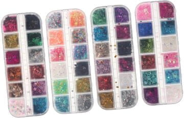 slomart Pailjete za nail art, make-up škatle, bleščeča dekoracija, predali za umetniške projekte, zabave in festivale. Vsestransko uporabne za dizajne.