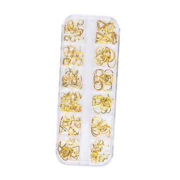 slomart Nagel Charme Kovinski zakovice Zlato Ročno izdelana Okraski za nail art Dodatki za salon in dom