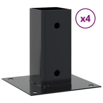 Vidaxl Podstavki za stebre Kvadratni 4 kosi Antracit 61x61 mm
