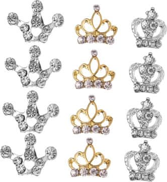 slomart FRCOLOR 12 kosov okras za nohte s krono, manikura, nakit, manikura, diy dekor, pripomočki za nail art za nohte