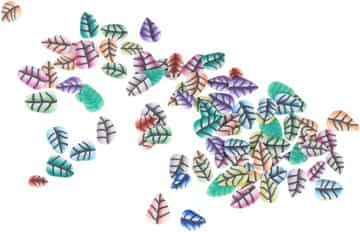 slomart FRCOLOR 1000 kosov polimernih keramičnih okraskov za nohte z listnatim vzorcem, manikurni pripomočki za ustvarjalne nohte in dekoracijo nohtov za domačo ali profesionalno uporabo