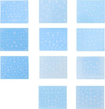 slomart FRCOLOR 12 kosov božičnih nohtov za lepljenje, nalepke za nohte s snežinkami, odstranljive nalepke za nohte za ženske, nalepke za nail art za DIY modele doma