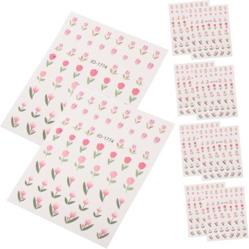 slomart 10 kosov nalepk za nohte s tulipani, samolepilni dizajn rož, vodoodporne nalepke za nohte za nail art in spomladansko dekoracijo