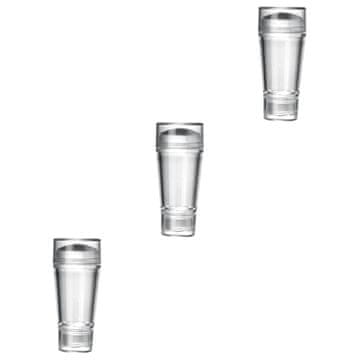slomart 3 kosi dvostranskega silikonskega žigosanja nohtov, prozoren žig za nail art za ustvarjalno manikuro, za individualne dizajne in enostavno uporabo