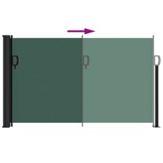 Vidaxl Zložljiva stranska tenda temno zelena 120x600 cm