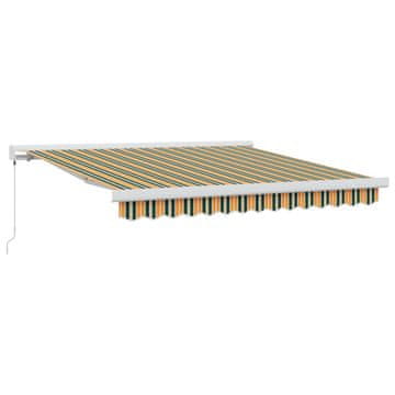 Vidaxl Retraktilna tenda Zelena in Rumena 300 x 250 cm