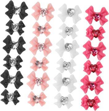 slomart Beavorty 80 kosov okraskov za nohte, okrasnih pentljic, okraskov za nohte za ustvarjalno manikuro in nail art, primerno za noč čarovnic, božič in rojstnodnevne zabave.