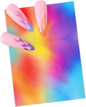 slomart 6 KOSOV Laser Flame 3D Nalepke za Nohte Folija Ogenj Nail Art Design Nalepke Samolepilne Vodne Nalepke Set Nalepke za Nohte