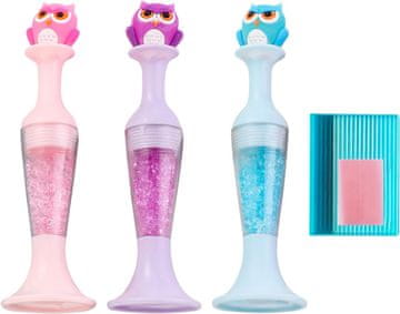 slomart Set pisal za umetnost z nosorogovimi kristali, 3 x posoda s sovo in cvetjem, 12 x 4 cm, pisalo za vezenje z bleščečimi diamanti, ergonomsko orodje za slikanje z biseri, natančen aplikator za nail art
