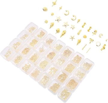 slomart CALLARON Okrasni nohti v obliki škatle, okraski za nohte v obliki lune, DIY dodatki za manikuro za nohte, dekoracija za manikuro za božič, poroko, rojstni dan