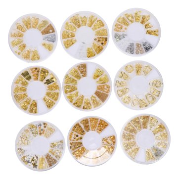 slomart Boxen Goldene Nagel-setzlinge Aus Nail Art Dekore Diy Maniküre Zubehör