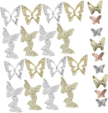 slomart FRCOLOR 40 kosov okraskov za nohte metuljčki, okraski za nohte, okraski za manikuro za umetnost nohtov