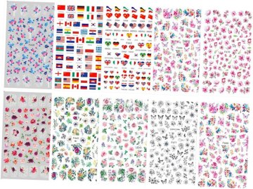 slomart 10 kosov nalepk za nohte na nogah, cvetlični dizajn, DIY pripomočki za manikuro, enostavna uporaba, primerno za naravne in umetne nohte