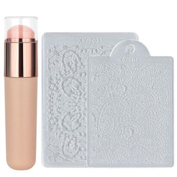 slomart Manikira žigosanje pero, žigosanje orodje za nohte, orodje za oblikovanje nohtov, trpežno in enostavno za uporabo, dizajn za večkratno uporabo, oranžna, za salon za nohte, potovanja in dom