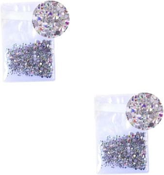 slomart Healvian 2880 kosov kristalov okroglih nohtnih okrasnih kamnov, barvitih ravnih hrbtov, okraski za nohte za nail art in obrtne projekte, primerni za UV gel in akrilne nohte.
