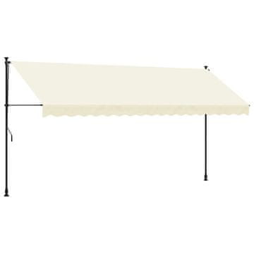 Vidaxl Zložljiva tenda krem 400x150 cm tkanina in jeklo