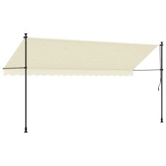 Vidaxl Zložljiva tenda krem 400x150 cm tkanina in jeklo