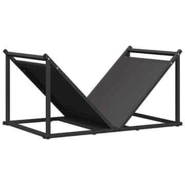 Vidaxl Stojalo za drva črno 70x43x34,5 cm hladno valjano jeklo