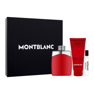 Mont Blanc Legend Red SET1 darilni set parfumska voda 100 ml + parfumska voda 7,5 ml + gel za prhanje 100 ml za moške