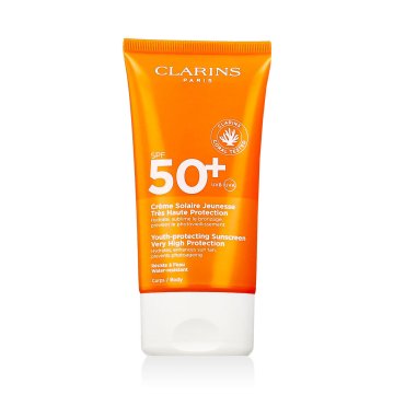 Clarins Sun Care Youth-Protecting Body Sunscreen SPF50+ krema z zaščito pred soncem 150 ml
