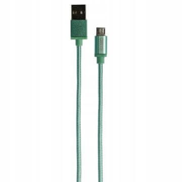 shumee GRIXX podatkovni kabel - mikro USB na USB, pleten, dolžina 1 m - zelen