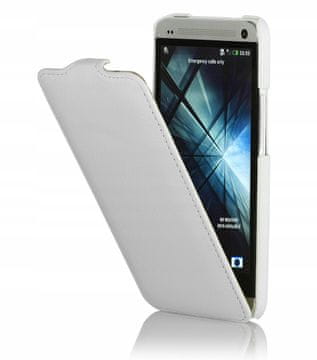 shumee StilGut - UltraSlim preklopni ovitek za HTC One M7 iz usnja, bel