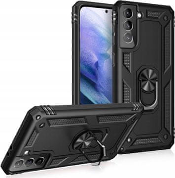 shumee NALIA 360° vrtljiv ovitek z obročem za Samsung Galaxy S21 Plus, črne barve