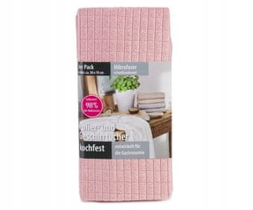 shumee Komplet 3 krp za poliranje stekla iz mikrovlaken 50x70 cm roza