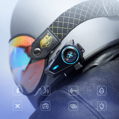 Farrot Rider D10 motoristični interkom Mesh Bluetooth 5.4, 4 uporabniki, 1.6 km, IPX7