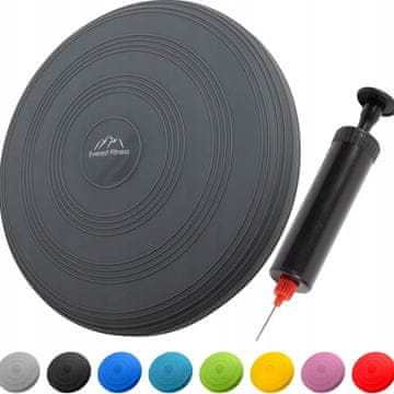 shumee EVEREST FITNESS zračna blazina - s črpalko, premer 33 cm, črna