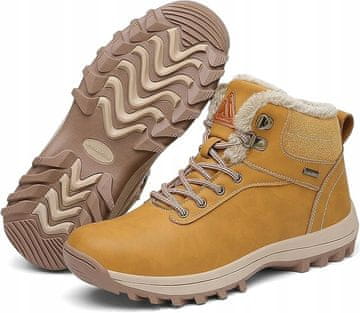 shumee Unisex zimski škornji Mishansha s toplo podlogo, gorčična barva, velikost 36