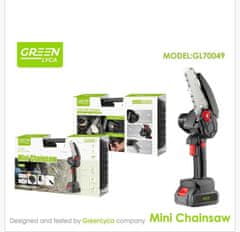 Green Lyca Mini Akumulatorska Verižna Žaga 48V - Komplet - 2 Bateriji
