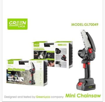 Green Lyca Mini Akumulatorska Verižna Žaga 48V - Komplet - 2 Bateriji
