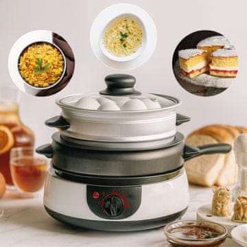 shumee Večnamenski kuhalnik 1,5 l - 8 funkcij: kuhanje na pari, cvrtje, kuhanje, pečenje