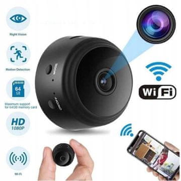shumee Skrita brezžična nočna kamera, mini, Wi-Fi, Full HD