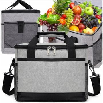 shumee Termo torba za malico z naramnico 20 l, 33 × 29 × 21 cm, siva