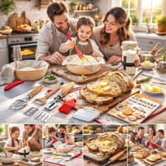 HOME & MARKER® Komplet za kislo testo in peko kruha, košarica 23 cm, fermentacijski kozarec 650 ml, set orodij | DOUGHMASTER