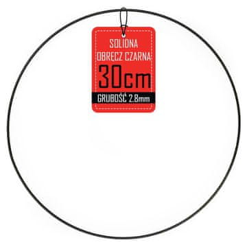 shumee Kovinski obroč za venec - črn - 30 cm