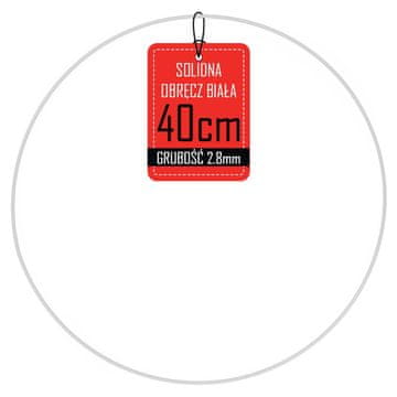 shumee Kovinski obroč za venec - bel - 40 cm