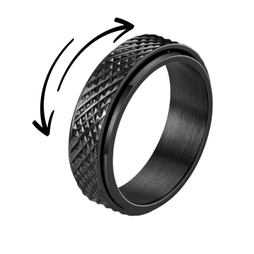 shumee ČRNI ANTISTRESNI PRSTAN VRTEČA SE KAČA VELIKOST 26