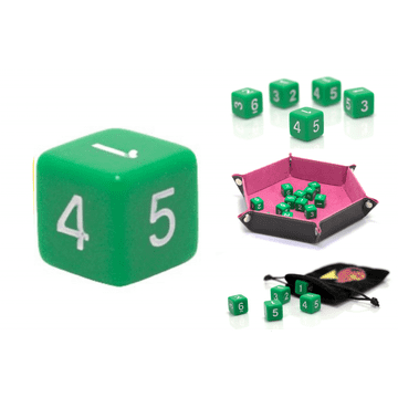 shumee 1,6 cm RPG zelena šeststrana kocka D6
