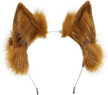 shumee ČUDOVIT KOSMATI MAČJI LISIČJI UŠESI COSPLAY ANIME KOSMATI NAGLAVNI TRAK - RDEČ