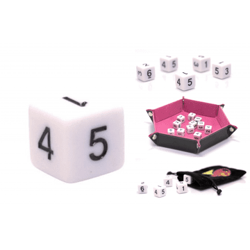 shumee 1,6 cm RPG bela šeststrana kocka D6