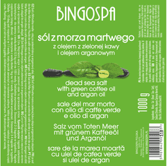 shumee Mineralna sol Mrtvega morja z oljem zelene kave in arganovim oljem BINGOSPA