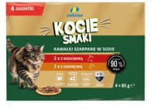 shumee HRANA ZA MAČKE, PULJENO MESO, GOVEDINA, JAGNJETINA, 4 VREČKE * 85 G