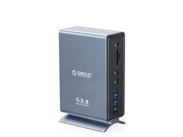 Orico Priključna postaja USB-C Thunderbolt 3, 15 v 1, 5xUSB-A, 2xTB3, 2xUSB-C, DP, RJ45, SD+TF, napajanje, TB3-S4
